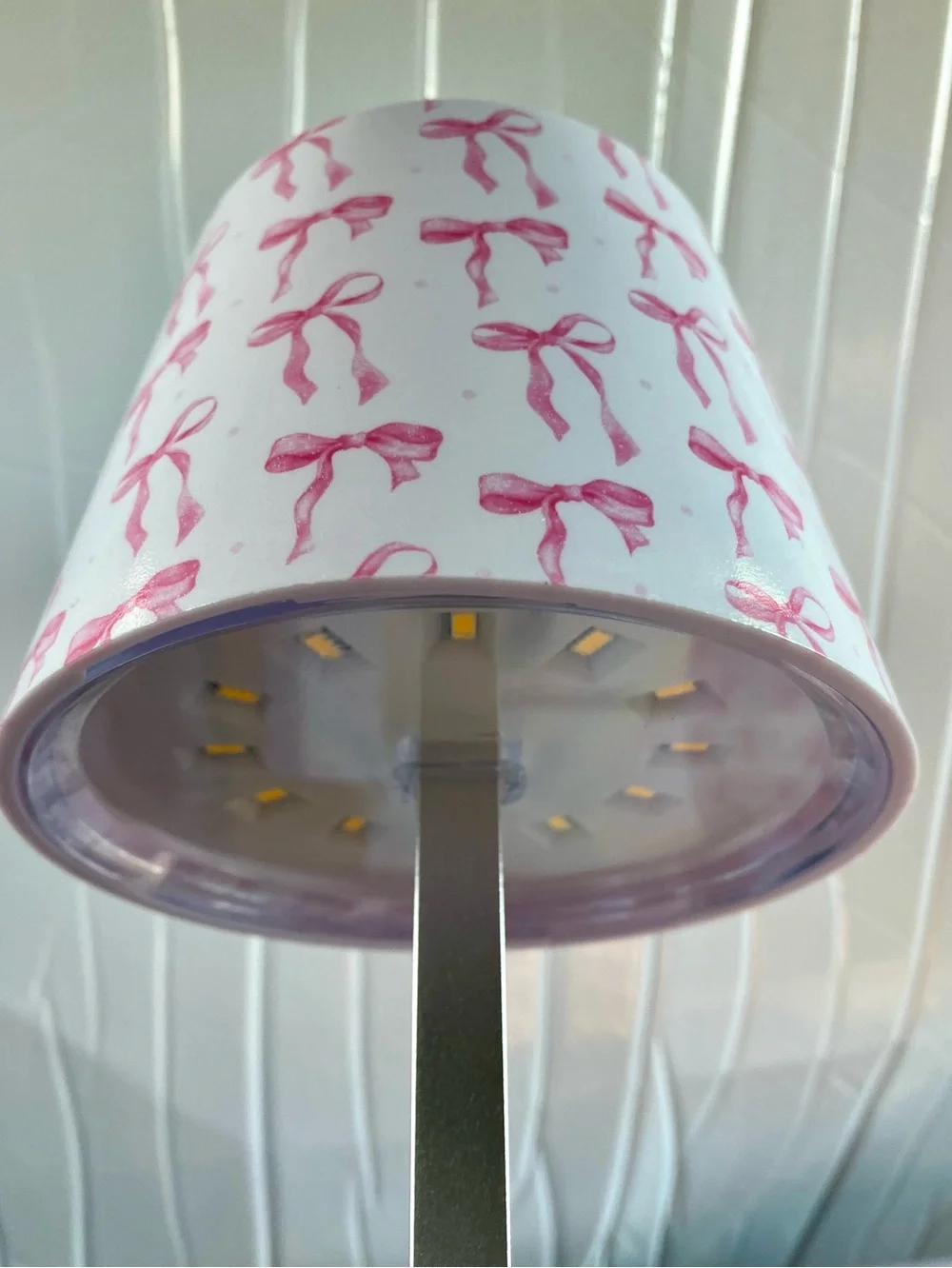 Pink Bow LED touch Lamp NWT
